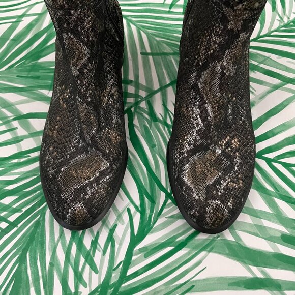 Vionic Kamryn Snake Boa Nubuck Metallic Leather Ankle Boots Size 10 - Picture 6 of 8